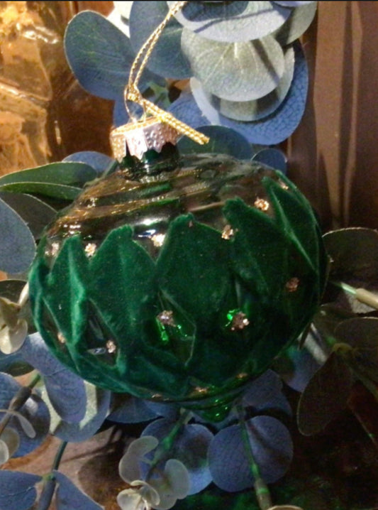 Green Faceted Glass Bauble