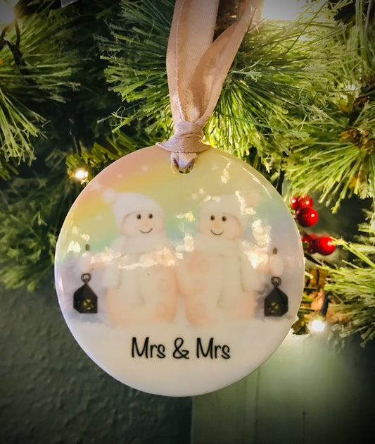 Mrs And Mrs Ceramic Round