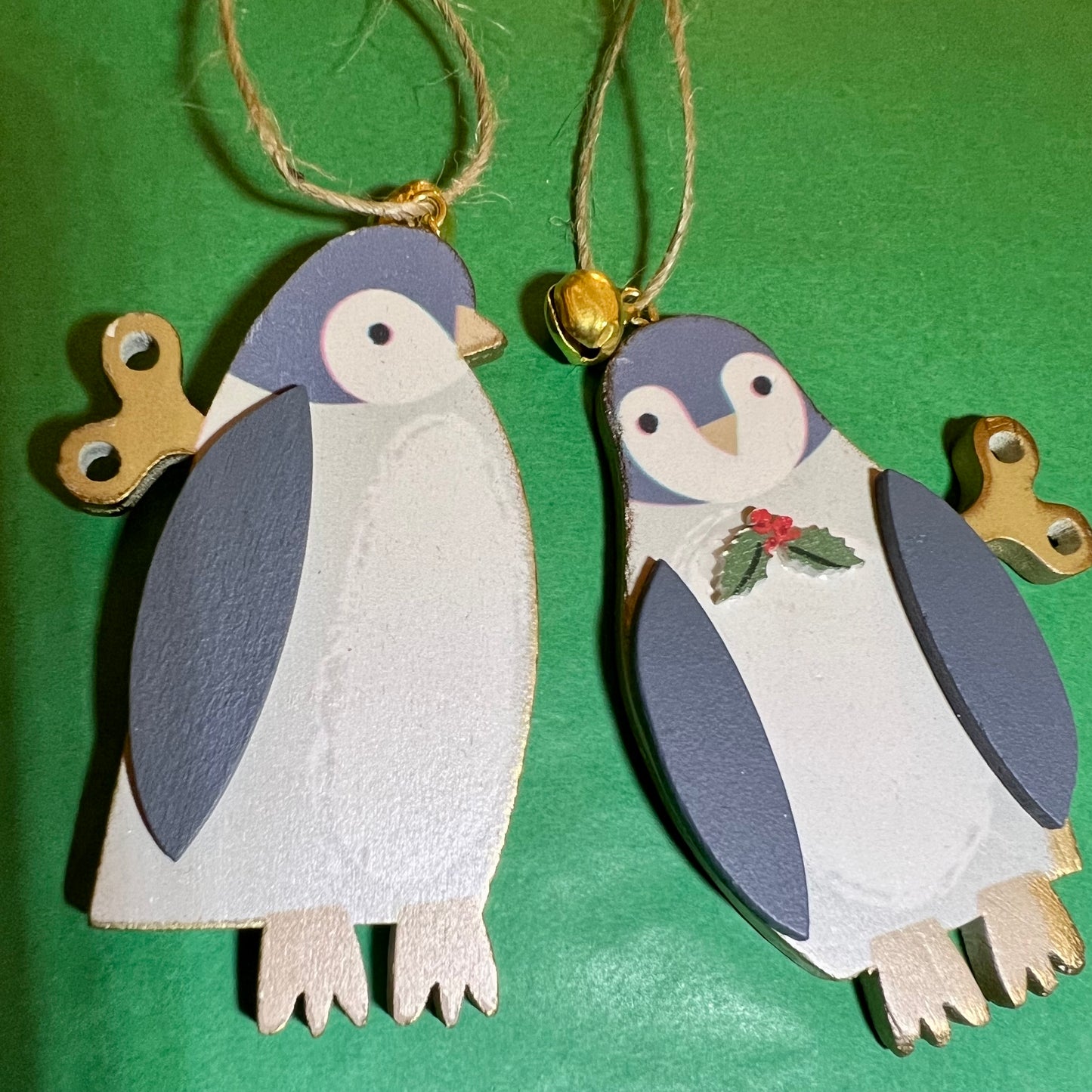 Wooden Clockwork Penguin Decoration