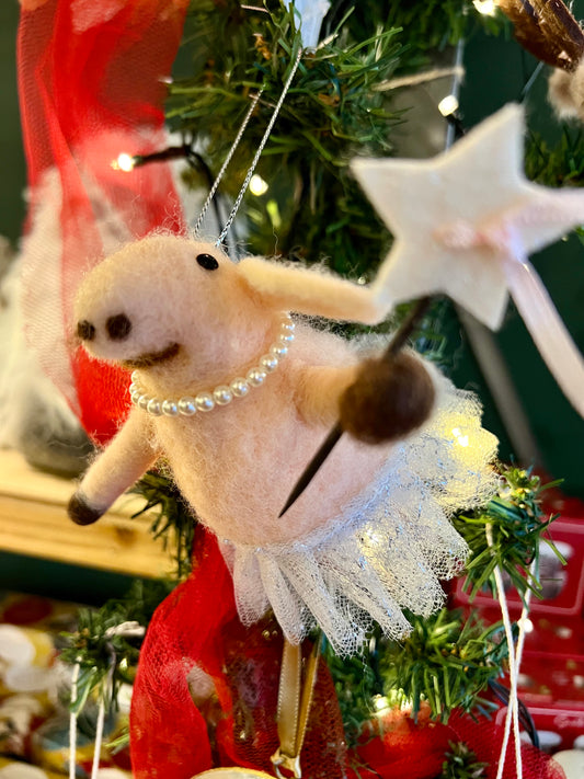 Felt Ballerina Pig Decoration