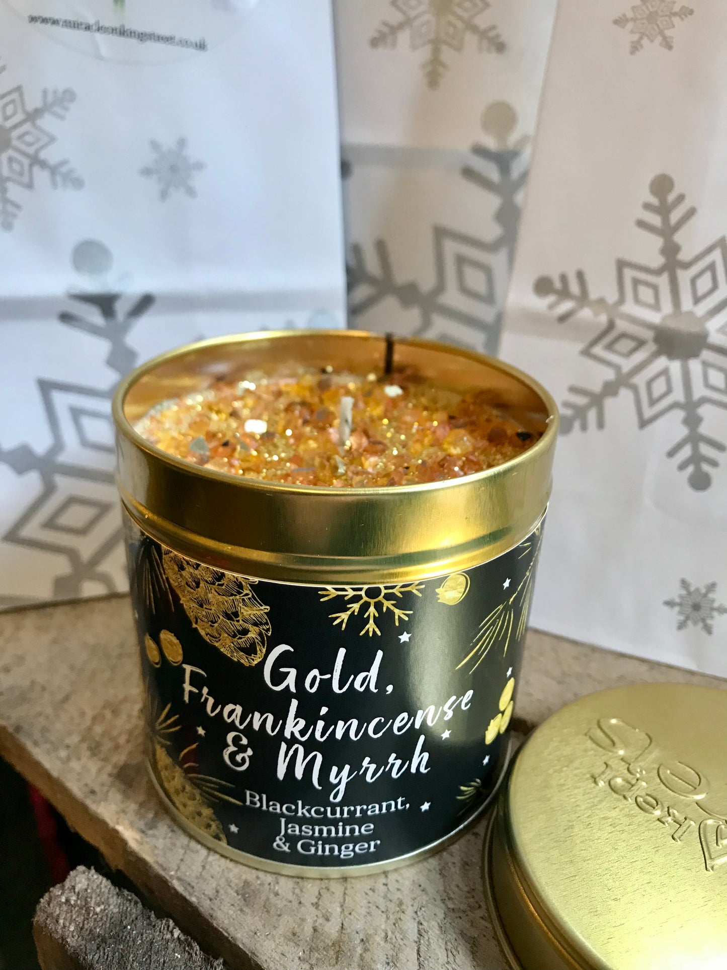 Christmas Candle Gold Frankincense and Myrrh