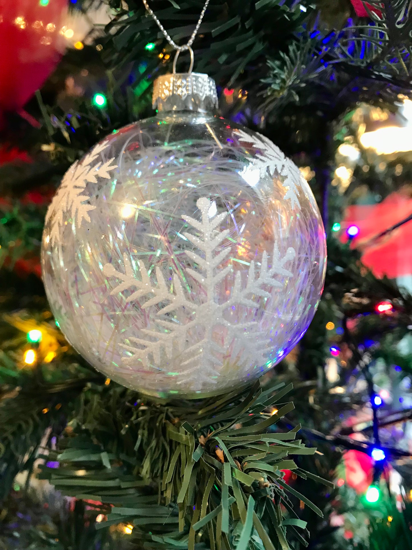 Clear Bauble Tinsel/Snowflake