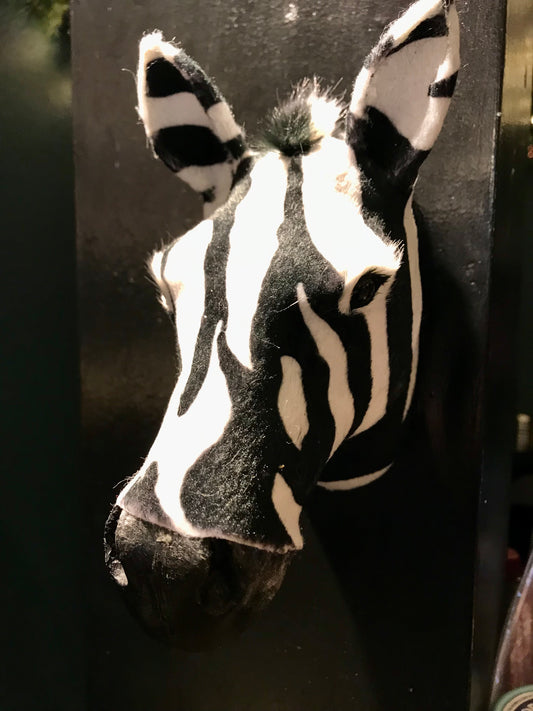 Faux fur Zebra Head