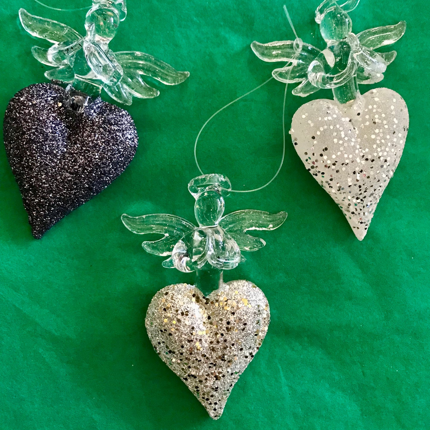 Glass Glittery Heart-shaped Angel mixed